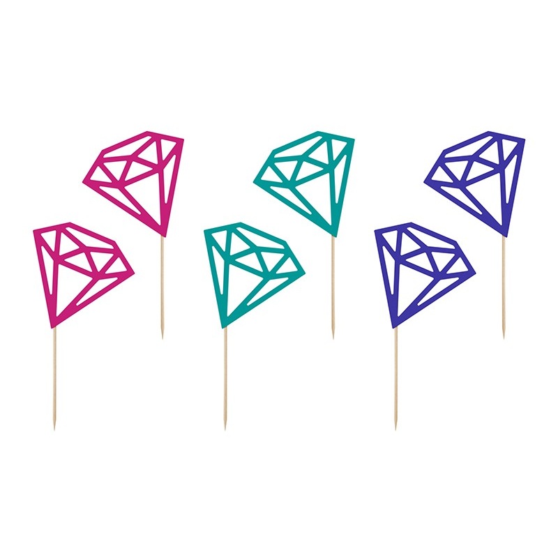 6 cupcake skewers Diamonds