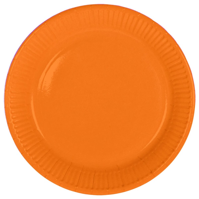 8 paper plates Cleo orange 23cm