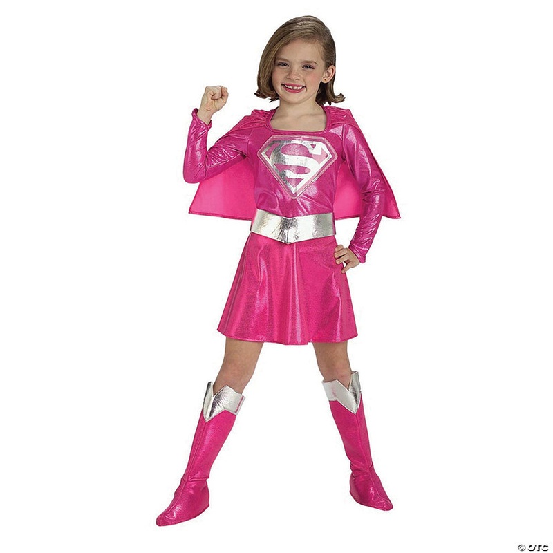 Girls Pink Supergirl Costume
