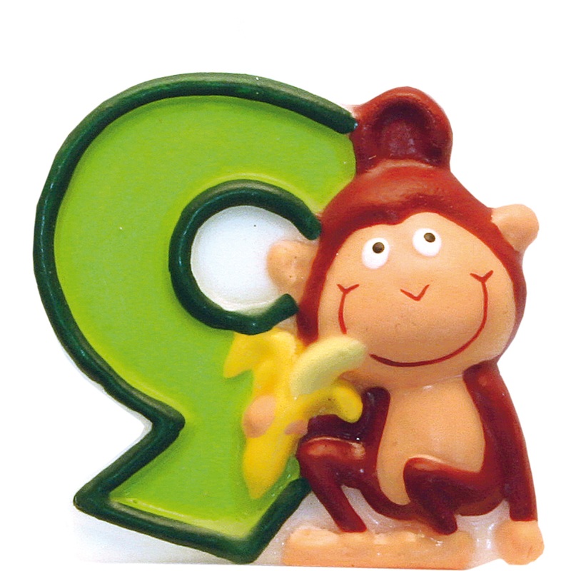 Number 9 cake candle jungle party 5cm
