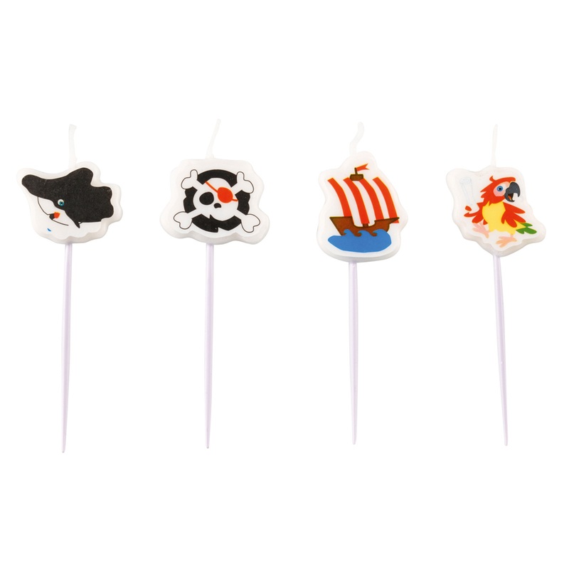 Pirate party cake candle Adventurous treasure hunt 4 pieces