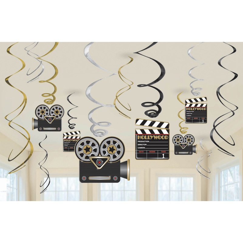 Vintage Hollywood Hanging Decoration Set 12 Pcs