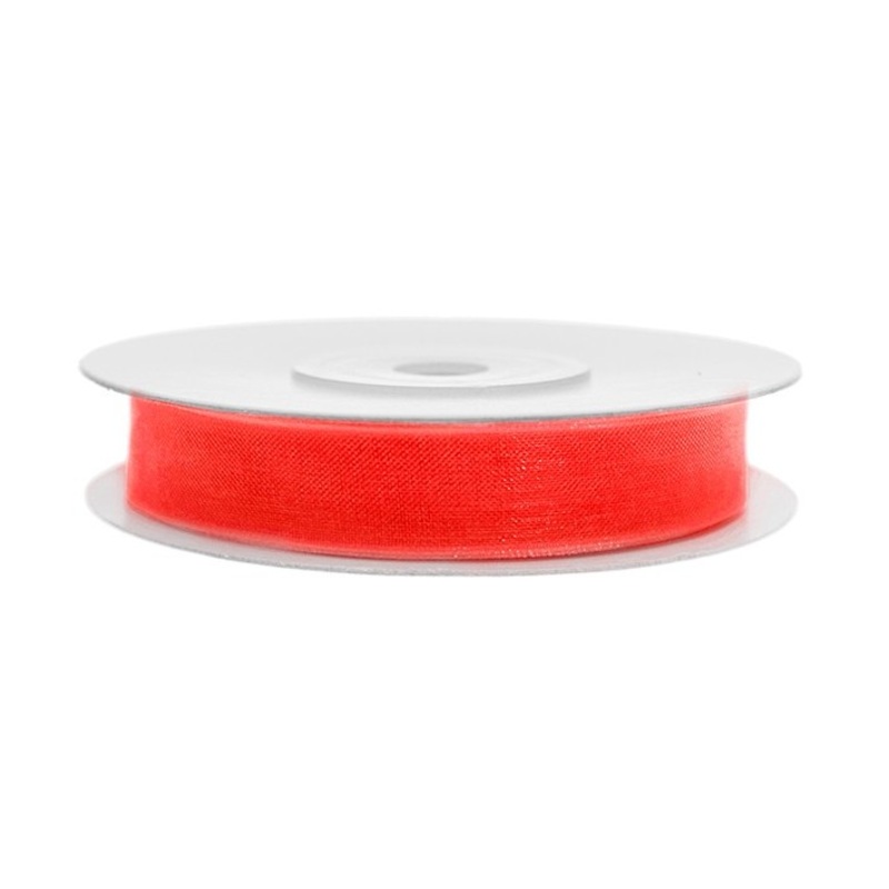 25m chiffon ribbon neon-orange 6mm wide