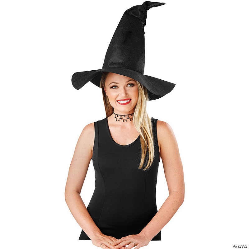 Adults Black Crooked Witch Hat