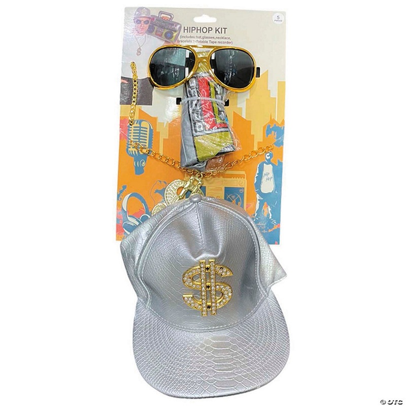 Adults Hip-Hop Bling Costume Accessory Kit – 5 Pc.