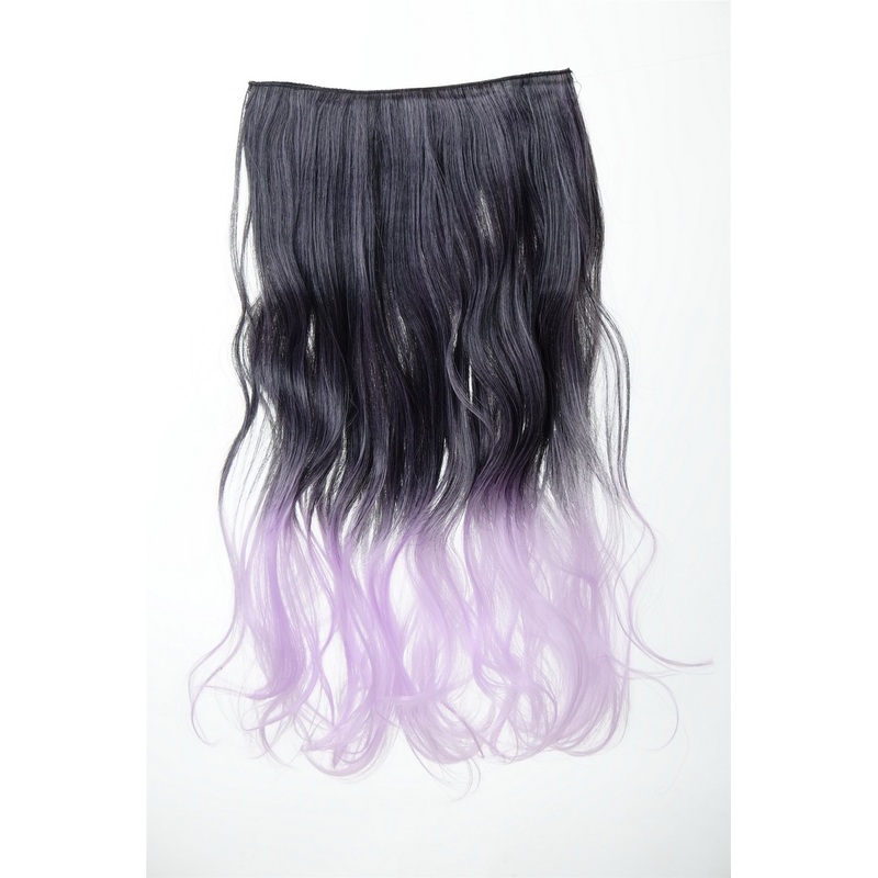Clip-In Extension Hairpiece curled curls Ombre Black-Purple YZF-3180P-1BTTF2403A