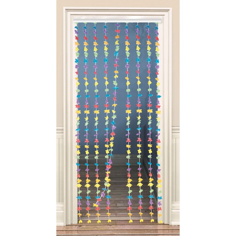 Colorful door curtain Hawaii flowers 80 x 200cm