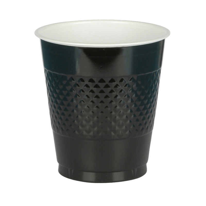 20 black plastic cups 355ml