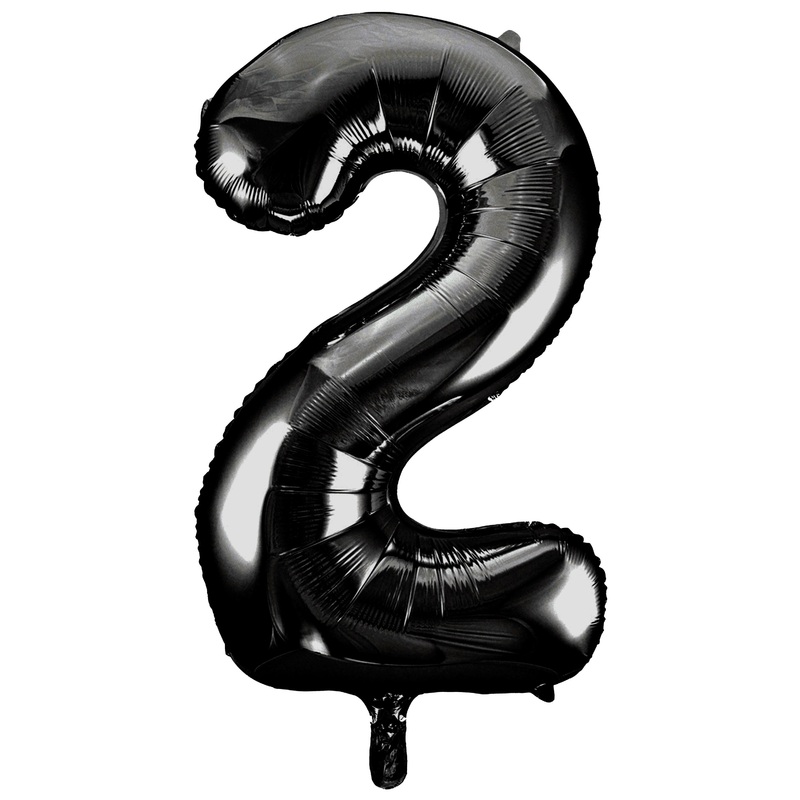 34 Black Numbered Foil Balloon #2