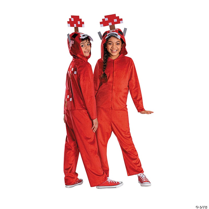 Kids Classic Minecraft Mooshroom Hooded Jumpsuit Costume