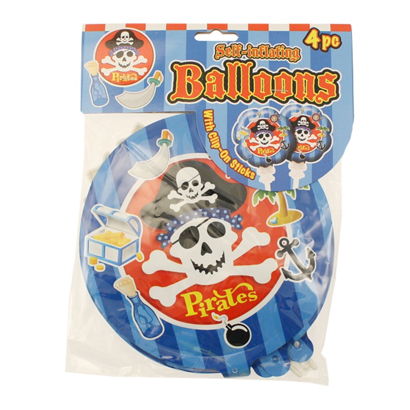 Pirate Self Inflating 8 Balloons – 4 Pack