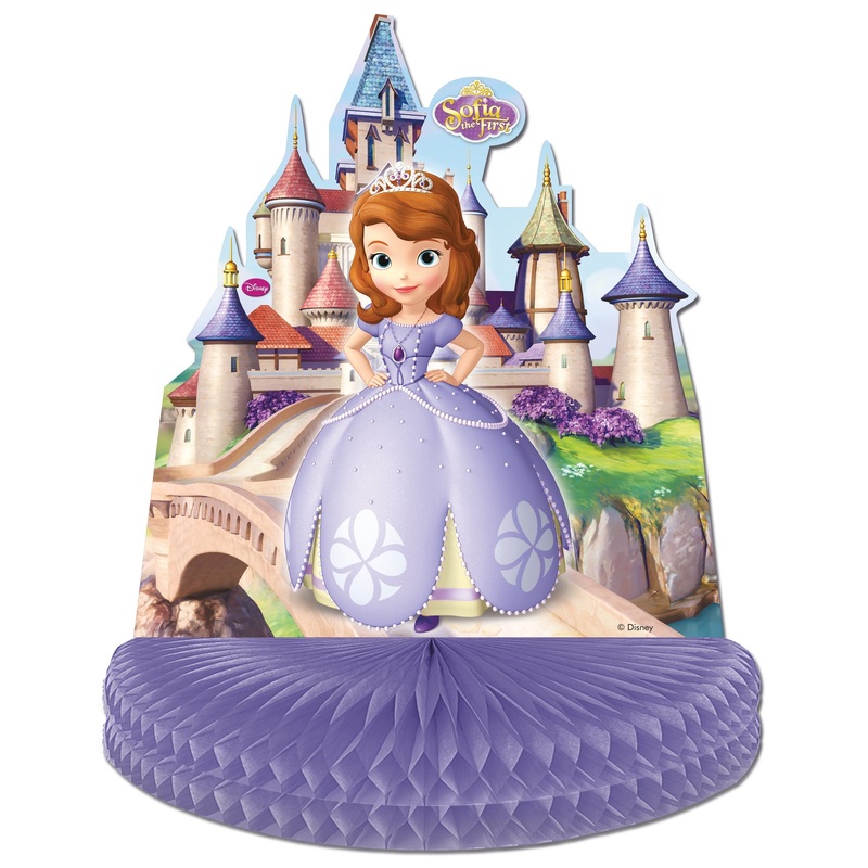 Sofia the first table decoration with honeycomb stand 30 x 35cm
