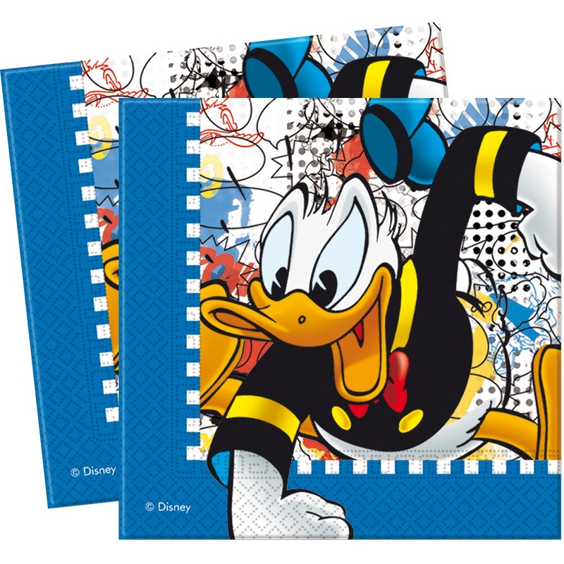 20 Donald Duck party madness napkins 33cm
