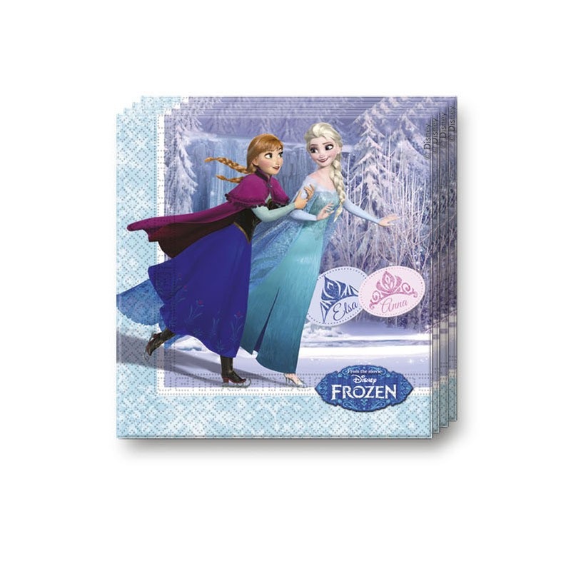 20 frozen winter forest napkins 33cm