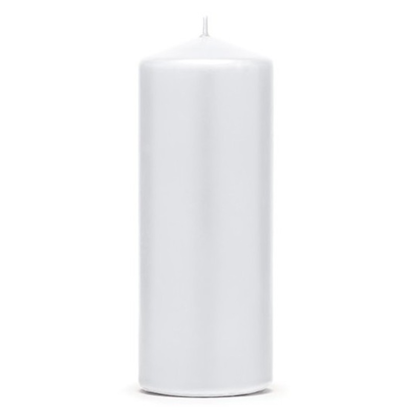6 pillar candles Rio white 15cm