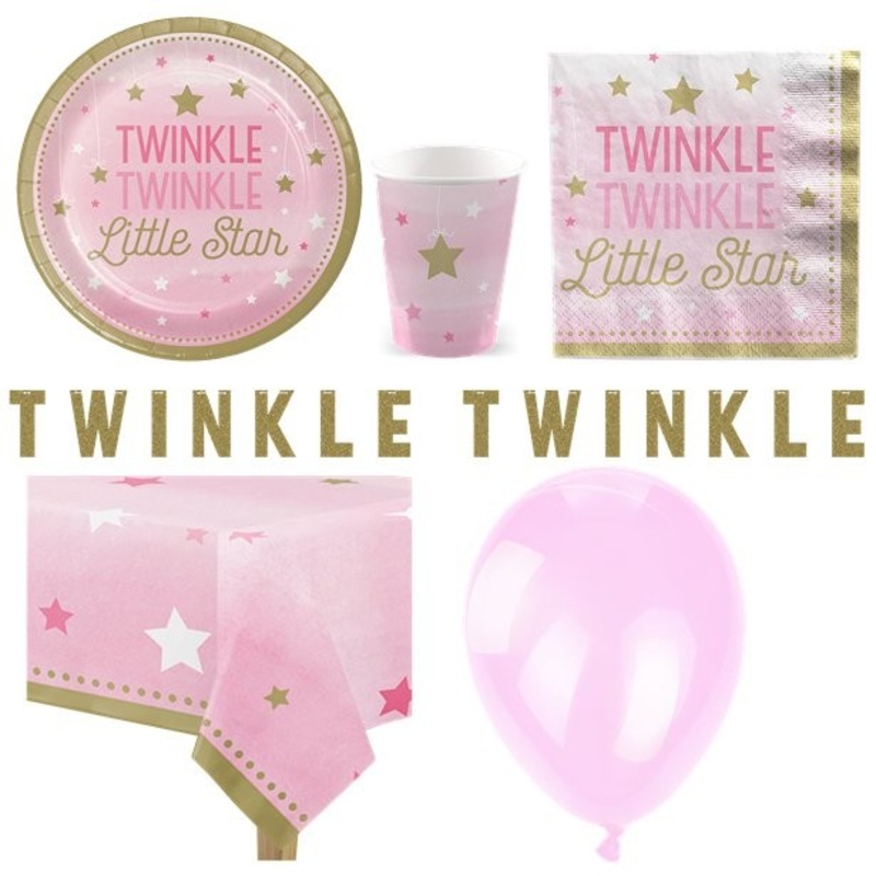 Small star party set deluxe pink 8 people
