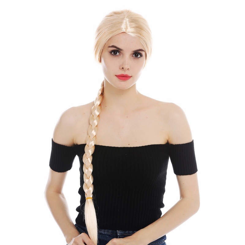 Women’s wig Halloween carnival long braid plaited light blonde Rapunzel SARL014