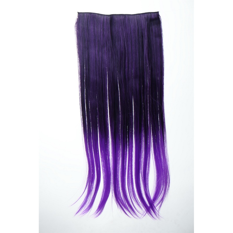 5 Clip-In Extension Straight Ombre Purple Black-Neon Violet Mix YZF-3179P-1BTT3533