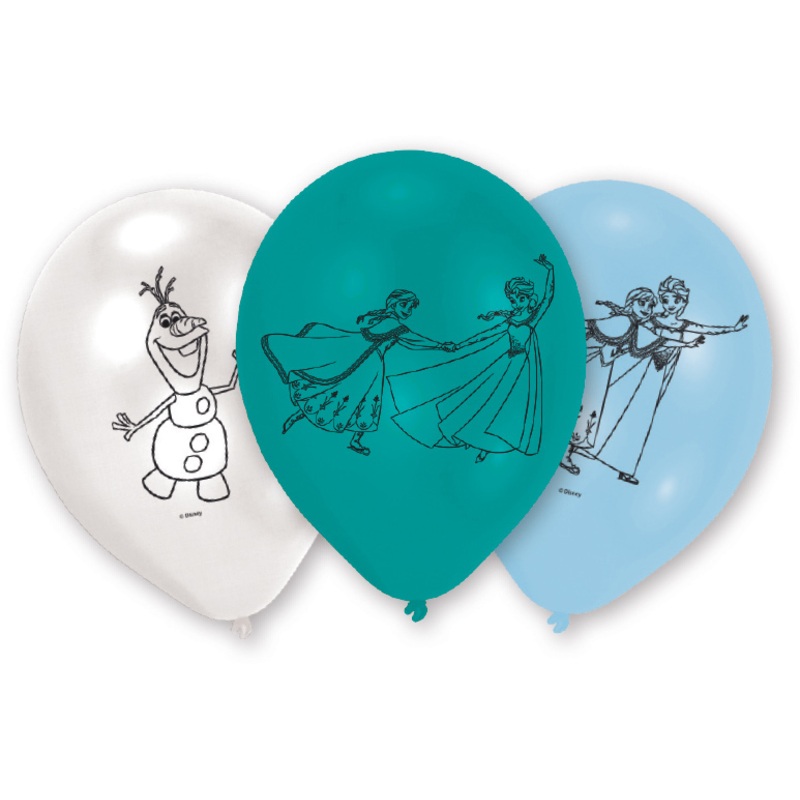 6 Frozen Eiszauber balloons 23cm