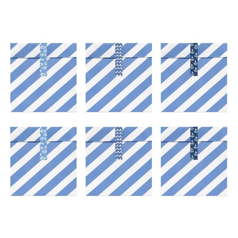 6 maritime gift bags Ahoy with stickers