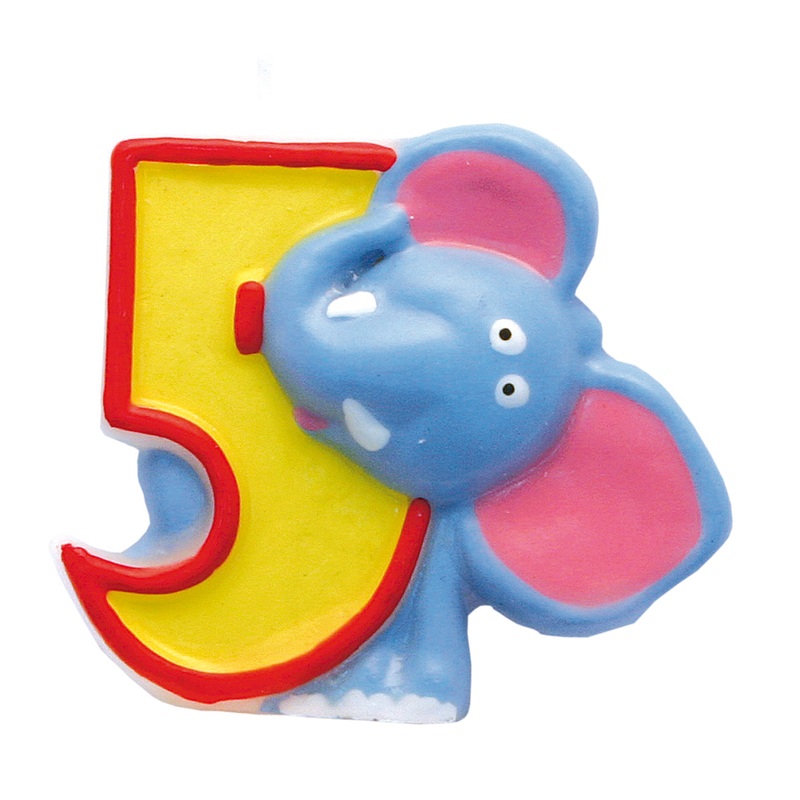Number 5 cake candle jungle party 5cm