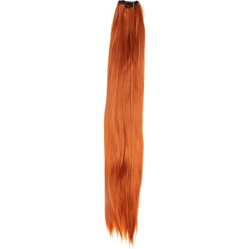 Weft tress synthetic hair sleek for wig extension making bright red VK-WEFT