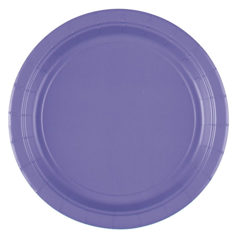 20 Mila purple cardboard plates 17.7cm