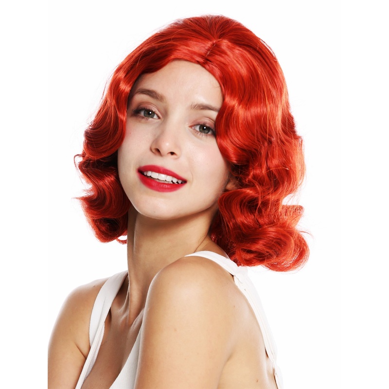 Lady wig 20’s swing jazzy Charleston Chicago middle parting wavy red GFW1726