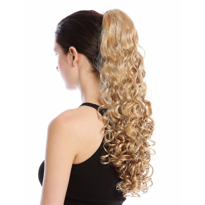 Ponytail Hairpiece very long voluminous curled curls golden blond 20