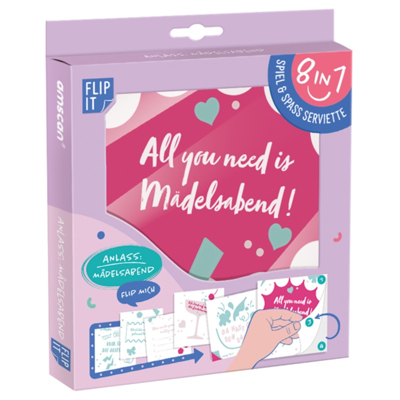 12 FLIP Party Fun Napkins – Girls’ Night 33cm