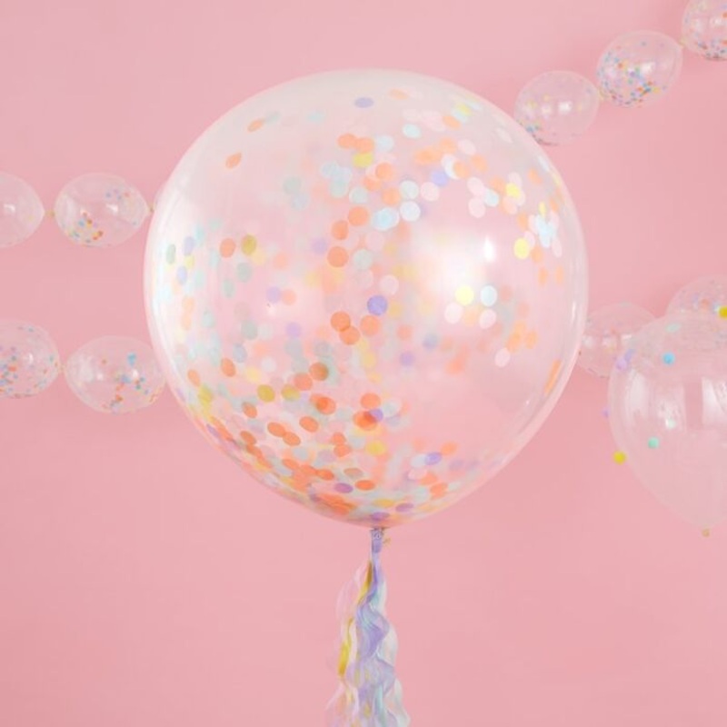 3 pastel rainbow XL balloons 91cm