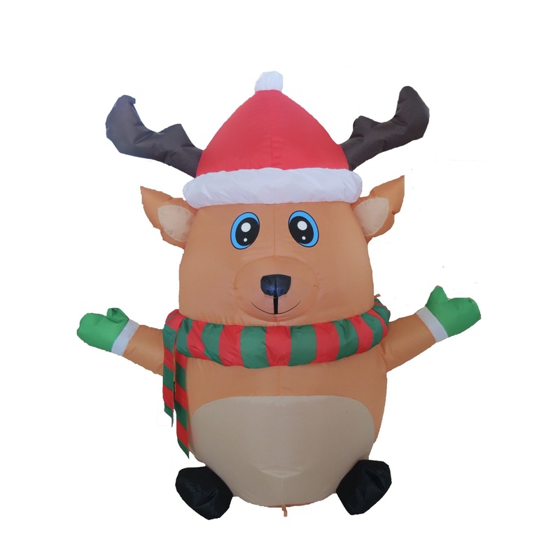 4FT Christmas Inflatable Reindeer with Gree Glove Indoor Outdoor Yard Decoration