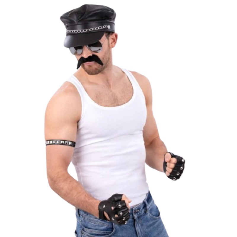 80’s Rock Icon Kit – Hat, Glasses, Gloves, Cuff and Tash