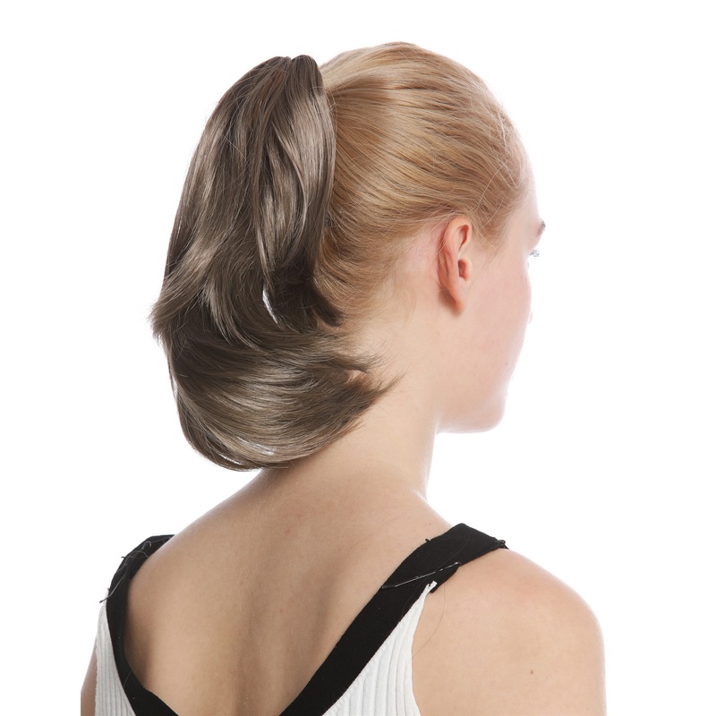 Ponytail Hairpiece Extensions short wavy golden brown 10