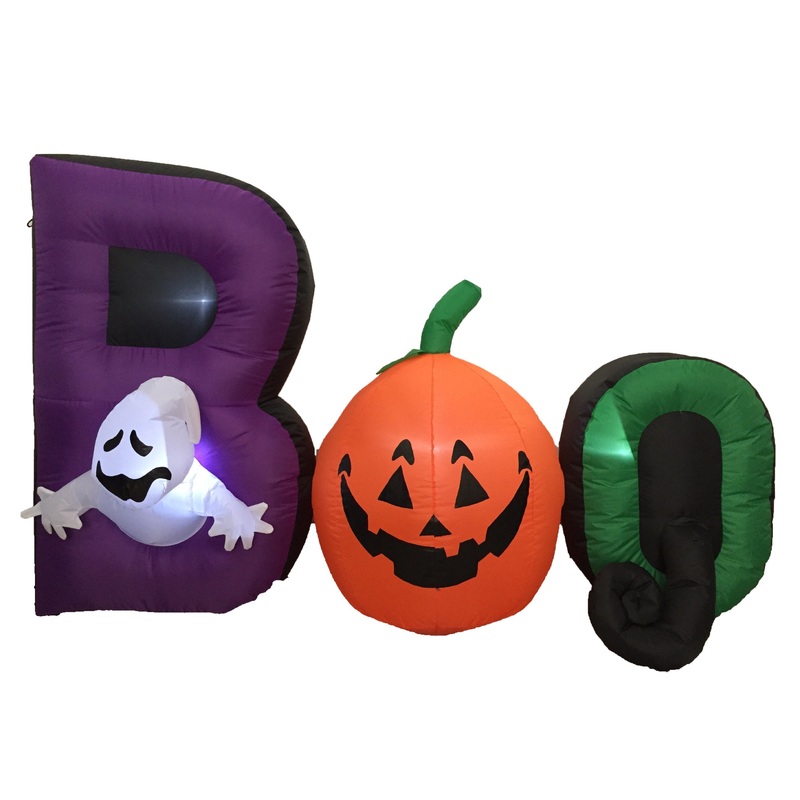 1.65 Meter Long Halloween Inflatable Ghost Pumpkin Boo LED Indoor Outdoor Decorations