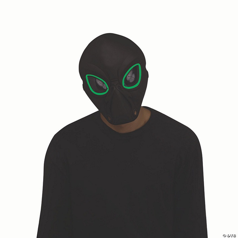 Adults Electro-Luminescent Light-Up Alien Overhead Mask – One Size