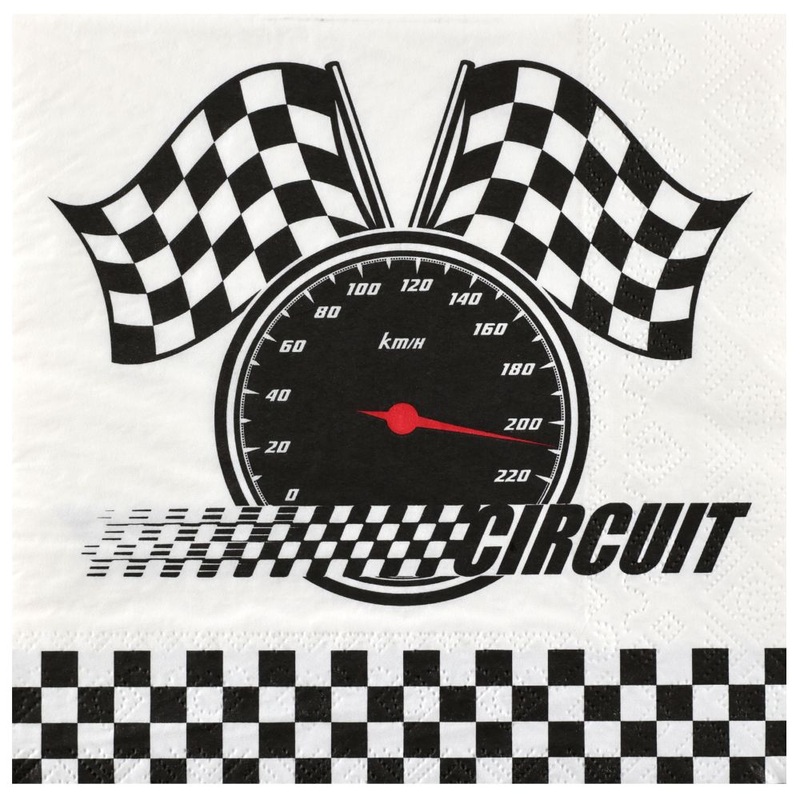 20 Formula 1 Finish Line Napkins 33x33cm