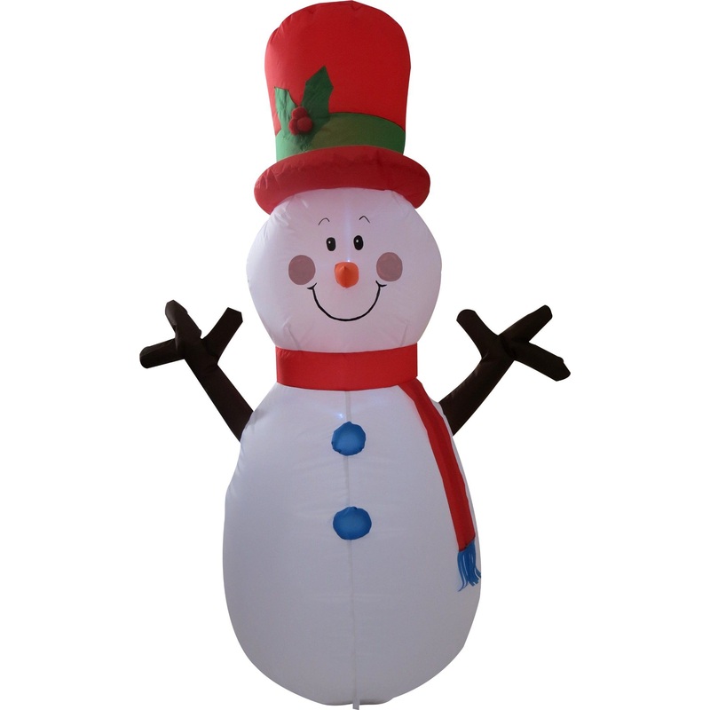 4FT Christmas Inflatable Snowman with Scarf, LED Outdoor Indoor Decorations