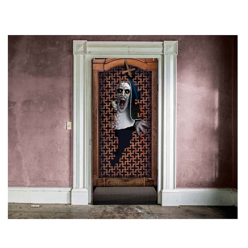 Horror nun door decoration
