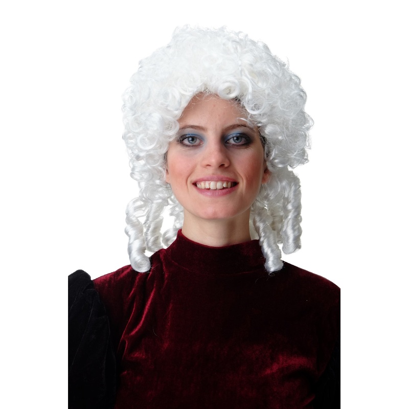 Lady Man Party Wig Baroque Lord Renaissance white curls Noble King Queen 91203