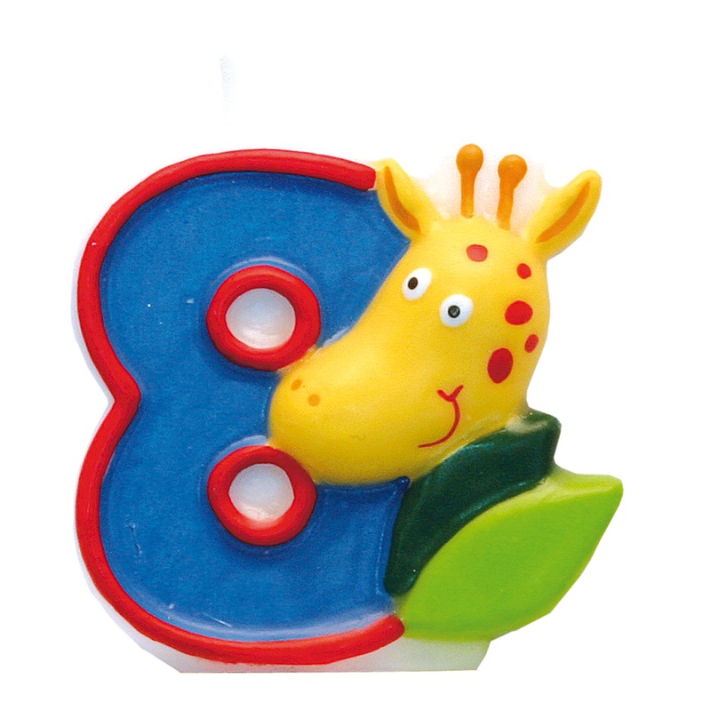 Number 8 cake candle jungle party 5cm