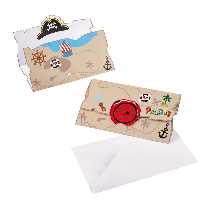 Official invitation card for the pirate treasure hunt