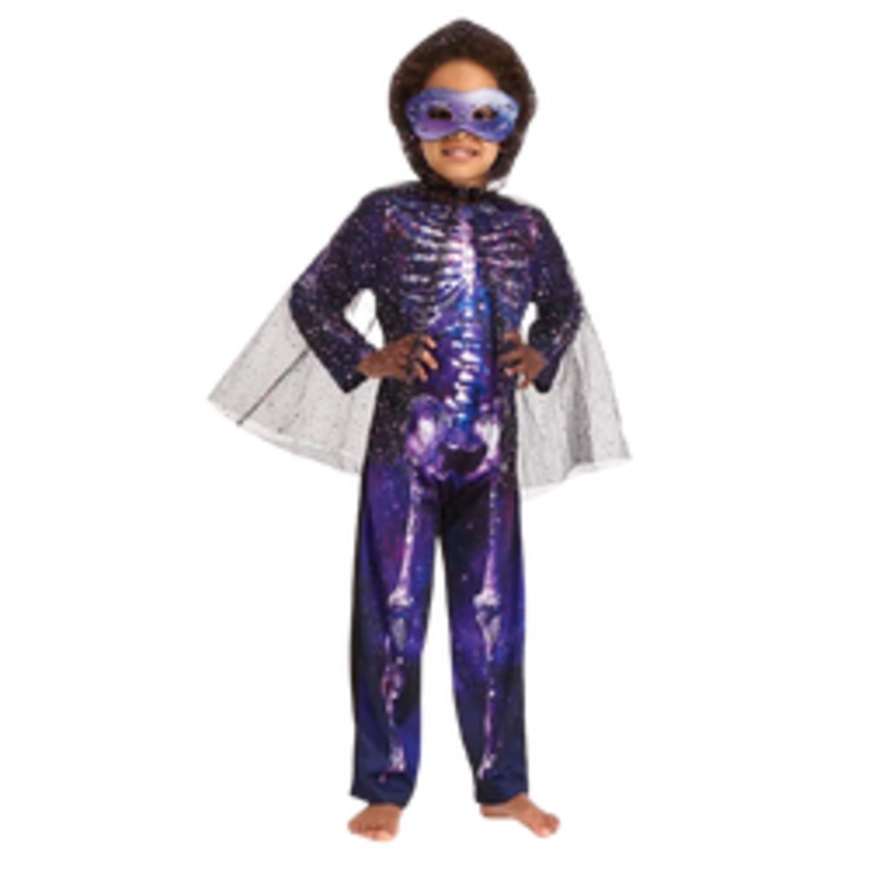 Purple Skeleton & Cape Costume – Tween