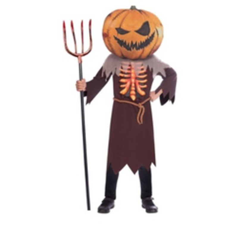 Scary Pumpkin Big Head Costume – Kids