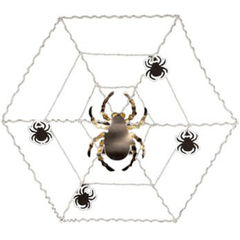 Spiderweb Spiderfamily wall decoration with spiders 106cm