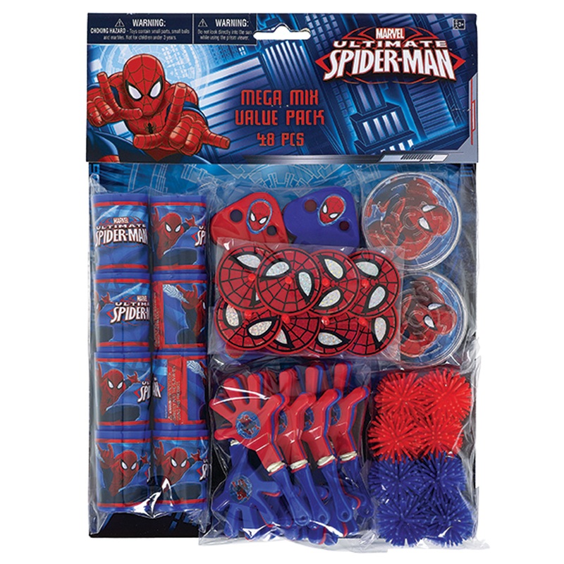 Ultimate Spiderman Birthday Mix For Gift Bags 48 Pieces