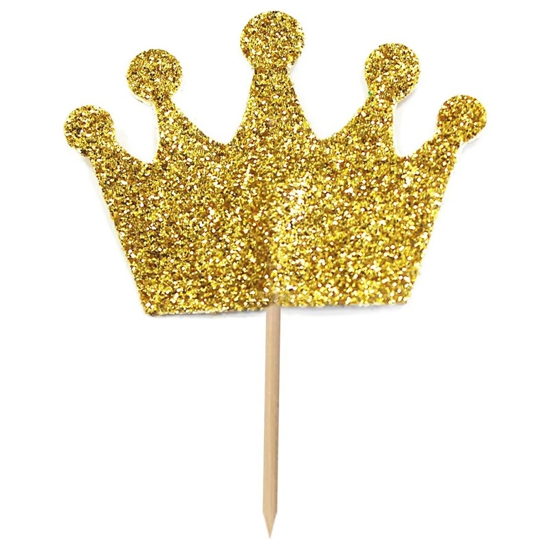 12 party picks glittery gold crown