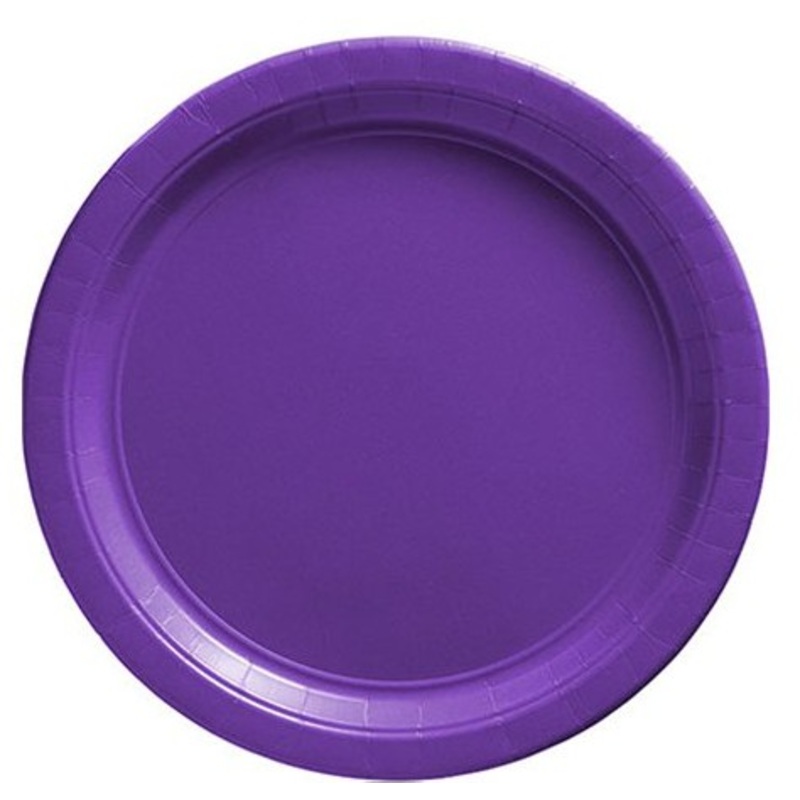 50 purple paper plates Geneva 17cm