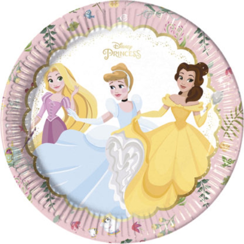 8 Charming Princess paper plates 23cm