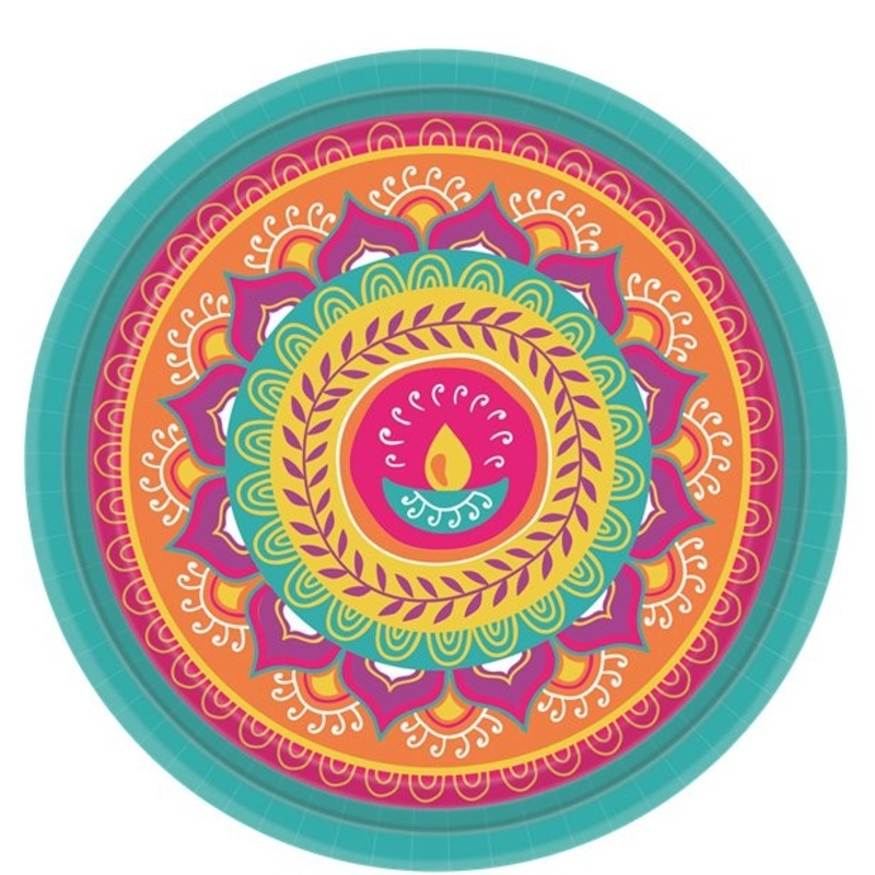 8 Diwali paper plates 26cm